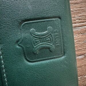 Celine Dark Green Leather Wallet